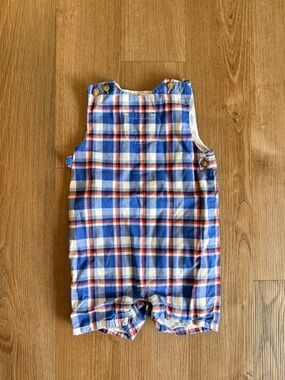 Janie and Jack Blue and Red Checkered Romper